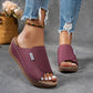 Comfortabele slippers met ondersteuning voor de voetboog - Effen damessandalen - Ademend
