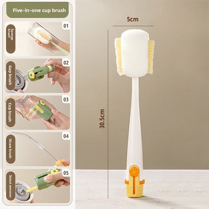 🧽✨ Brosse de nettoyage 5 en 1 – Un nettoyage facile pour vos verres et bouteilles ! 🥤💦