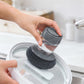🧼✨ Brosse à vaisselle à pression avec distributeur de liquide vaisselle