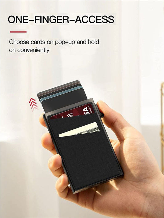 💳✨ Étui à cartes en métal – Porte-cartes en acier inoxydable pour femmes et hommes