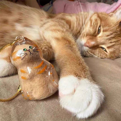 Porte-clés rangement poils de chat transparent boîte cheveux chat 🐱