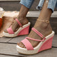 Chaussures orthopédiques pour femme, tendance, à talons compensés et plateforme, couleurs unies.