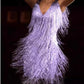 Vestido de festa sexy e elegante com franjas