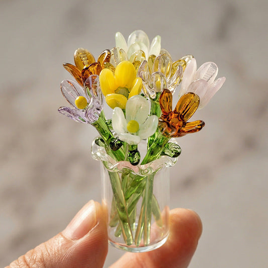 Fleurs en verre faites à la main, décoration florale éternelle pour la maison 2026