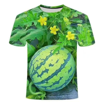 🍉 Ensemble de T-Shirts Imprimés Pastèque pour un Look d’Été Décontracté