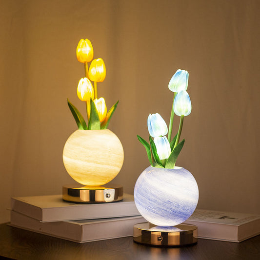 🌷 Nouveauté 2026 : Veilleuse Tulipe – 3 Couleurs d'éclairage & USB ✨