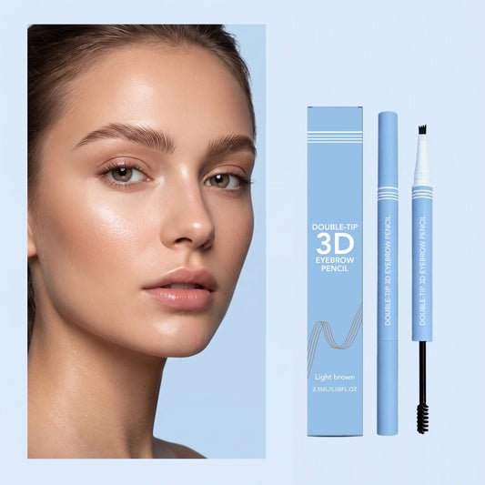 🤎✨ Crayon à Sourcils 3D Double Embout – Effet Poils Naturels