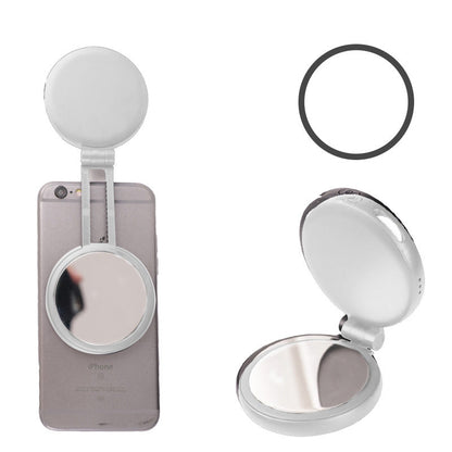 ✨ Miroir de Maquillage Pliable avec Lumière LED et Éclairage Selfie Magnétique