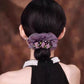 🌺Élégant accessoire pour cheveux élastique violet – chouchou luxueux orné de fleurs