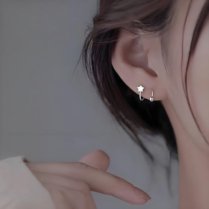 ✨ Boucles d'oreilles minimalistes en forme d'étoile et de cœur : des détails élégants qui subliment chaque look
