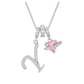 ✨ Collier Initiale Dopamine 3-en-1 avec Breloques Cœur en Zircon