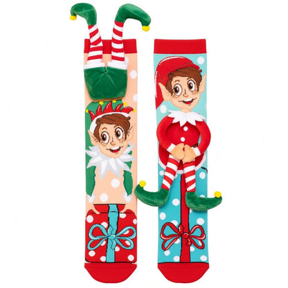 🎄🧦 Chaussettes de Noël Amusantes avec Lutins – Accessoires 3D