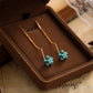 💎 Boucles d'Oreilles Pendantes Fleur Turquoise