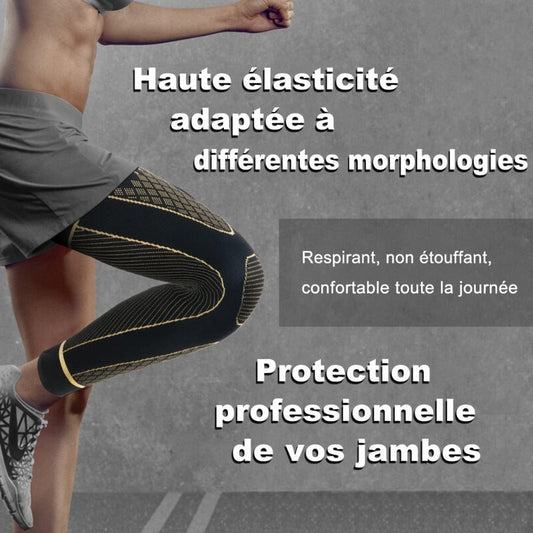 🏀💪 Genouillère Longue en Cuivre – Antidérapante