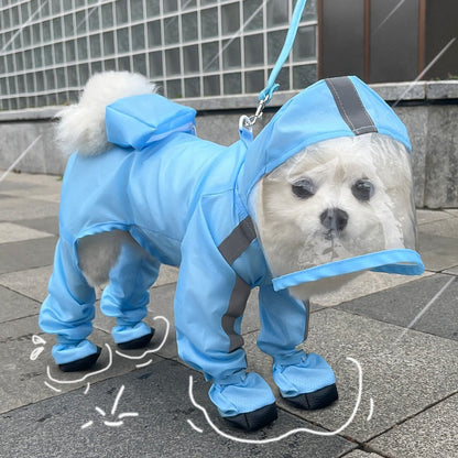 🐶🌧️ Imperméable pour Chien – Combinaison 4 Pattes avec Capuche