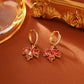 🍁 Boucles d’Oreilles Feuille d’Érable Rouge en Zircon – Élégantes et Scintillantes
