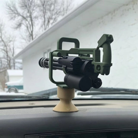 🚗🔫 Mitrailleuse rotative décorative – Déco pour tableau de bord