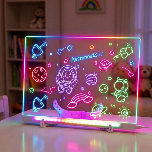 🎨✨ Tableau à dessin LED 7 couleurs – Effaçable