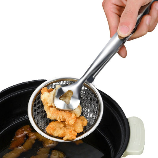 🍳 Pince de Cuisine 2-en-1 en Acier Inoxydable avec Égouttoir à Huile