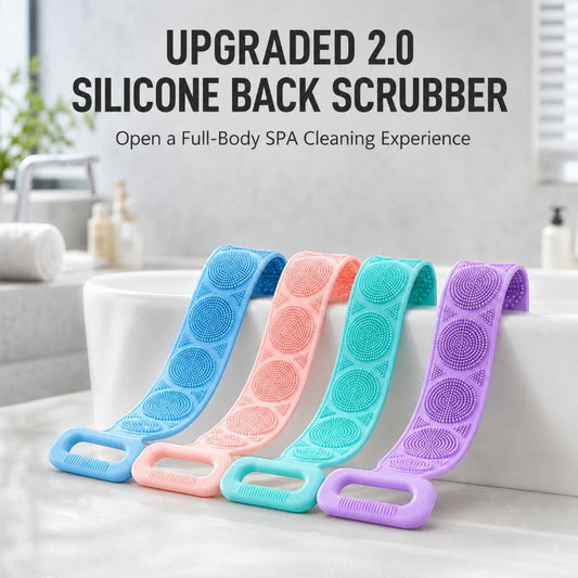 🛁✨ Brosse Corps en Silicone Extra Longue – Double Face
