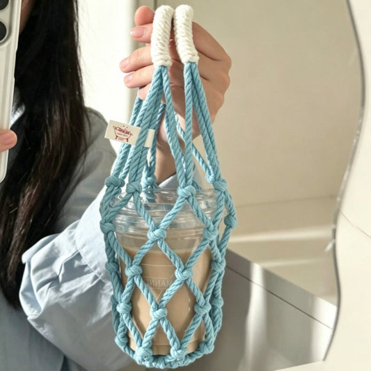Sac porte-gobelet tissé à la main pour café 2026