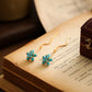 💎 Boucles d'Oreilles Pendantes Fleur Turquoise