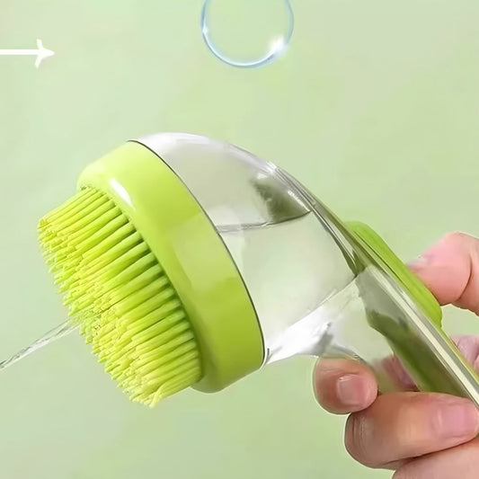 Brosse de bain pour chien et chat 2-en-1 distributeur de savon brosse massage silicone shampooing 🐶🧼