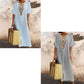 Robe décontractée pour femme en coton et lin, ample, avec broderies et fente