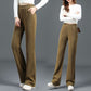 Pantalon polyvalent à taille élastique unie pour femme et pantalon taille ample.