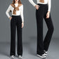 Pantalon polyvalent à taille élastique unie pour femme et pantalon taille ample.