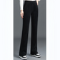 Pantalon polyvalent à taille élastique unie pour femme et pantalon taille ample.
