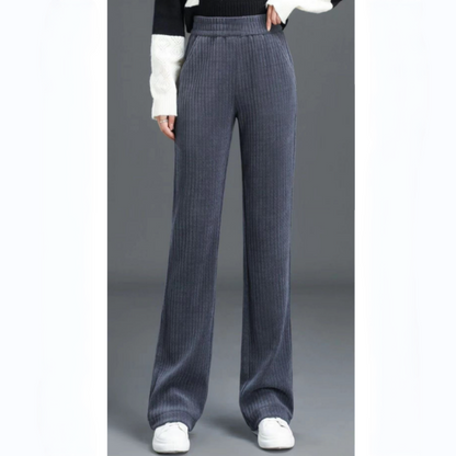 Pantalon polyvalent à taille élastique unie pour femme et pantalon taille ample.