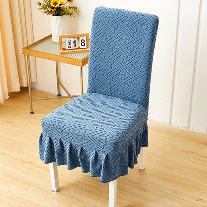 Housse de chaise extensible dossier haut – Tissu jacquard épais, housse intégrale élastique pour chaise de salle à manger, protection complète et lavable
