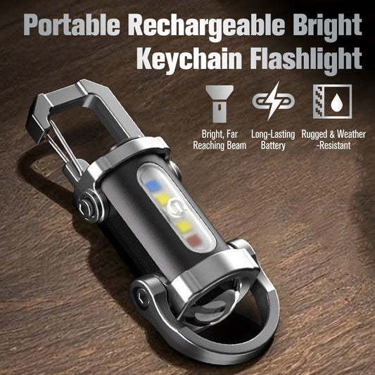Lampe de poche porte-clés portable, rechargeable et lumineuse