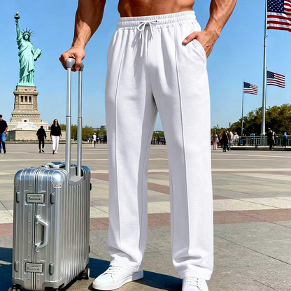 💨Pantalon Droit Homme ✅ Taille Élastique & Cordon Ajustable | Confort Décontracté 👖