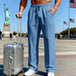 💨Pantalon Droit Homme ✅ Taille Élastique & Cordon Ajustable | Confort Décontracté 👖
