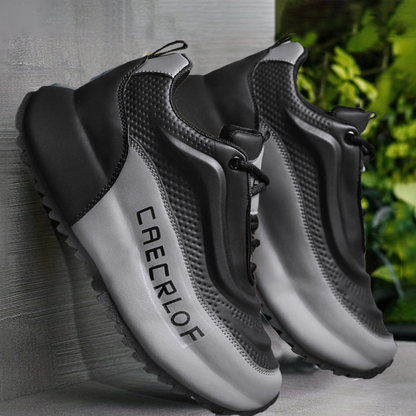 👟🔥 PROMO -49% ! Chaussures Homme à Semelle Épaisse – Design Tendance, Antidérapantes & Durable (Beige-Bleu/Blanc/Noir-Gris)
