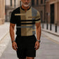 🔥49% DE RÉDUCTION !🔥 Ensemble chemise et short à col zippé pour homme