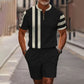 🔥49% DE RÉDUCTION !🔥 Ensemble chemise et short à col zippé pour homme