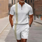 🔥49% DE RÉDUCTION !🔥 Ensemble chemise et short à col zippé pour homme