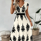 🎑49 % de réduction ✨Robe longue fluide à col en V et imprimé baroque pour femme
