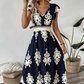 🎑49 % de réduction ✨Robe longue fluide à col en V et imprimé baroque pour femme