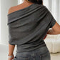 🌺49 % de réduction👚✨Haut asymétrique à épaules dénudées et manches chauve-souris pour femme💞