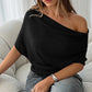 🌺49 % de réduction👚✨Haut asymétrique à épaules dénudées et manches chauve-souris pour femme💞