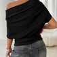 🌺49 % de réduction👚✨Haut asymétrique à épaules dénudées et manches chauve-souris pour femme💞