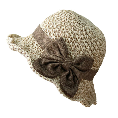 👒✨49 % de réduction🔥Chapeau de soleil élégant en paille tressée avec un nœud