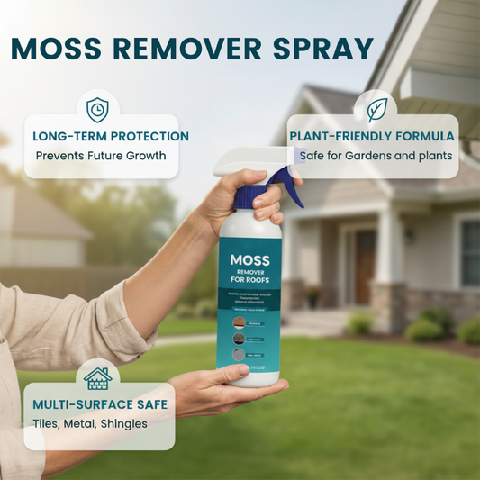 🌧️ 49% DE RÉDUCTION ! 🏠 Nettoyant Anti-Mousse & Algue pour Toiture – 120ml, Pulvérisation Facile, Doux pour Plantes 🌿